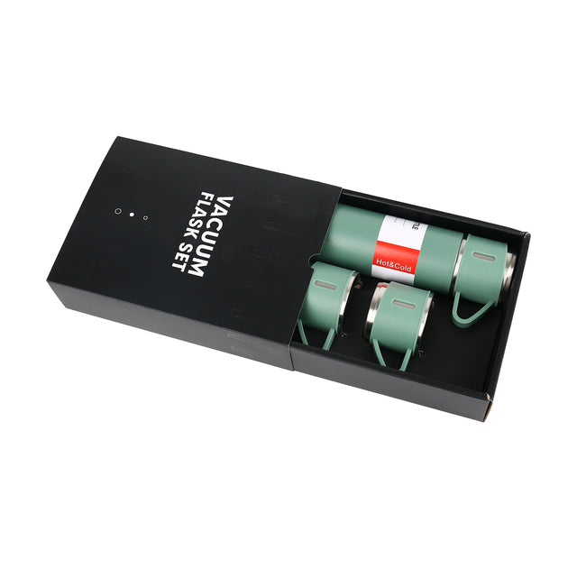 Thermos Coffee Cup Gift With Three Portable Cup LidStainless Steel Vacuum Mug Thermal Mug Drink Water Bottle Thermo Cup 600ml