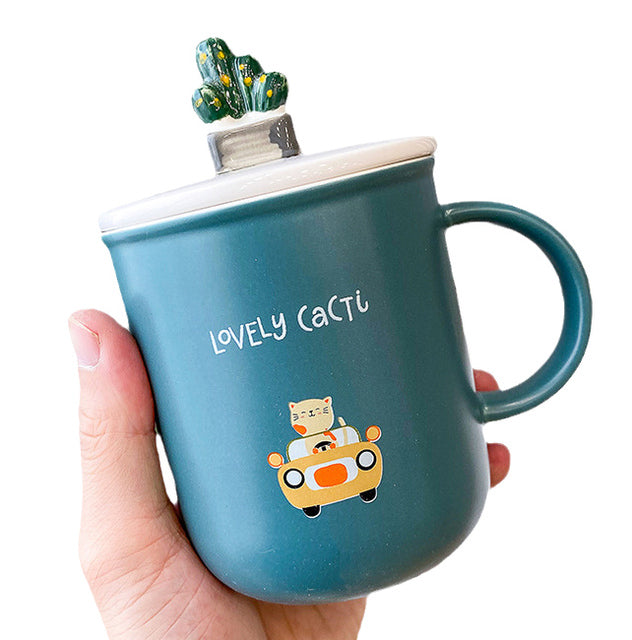 Minimalist Style Mug with Spoon Lid
