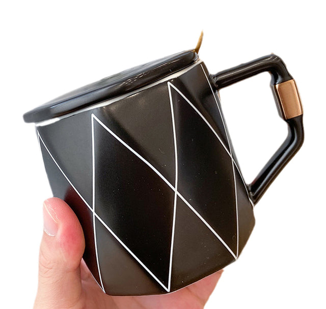 Minimalist Style Mug with Spoon Lid