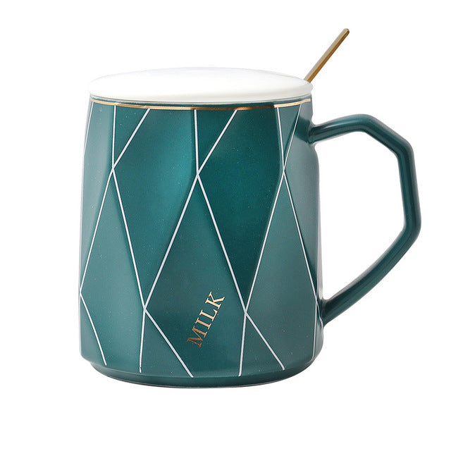 Minimalist Style Mug with Spoon Lid
