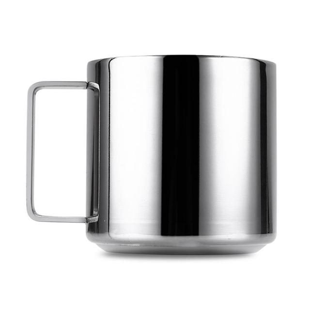 Double Layers Anti-scalding Stainless Steel Cups Plastic Handle