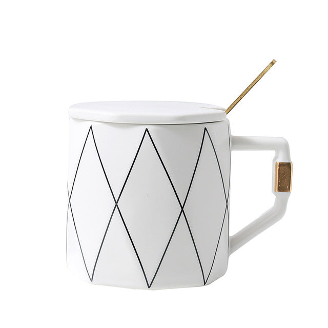 Minimalist Style Mug with Spoon Lid