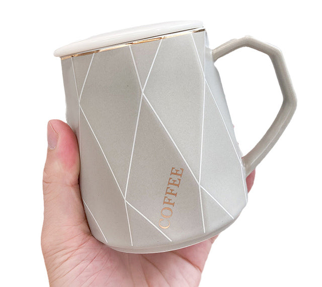 Minimalist Style Mug with Spoon Lid